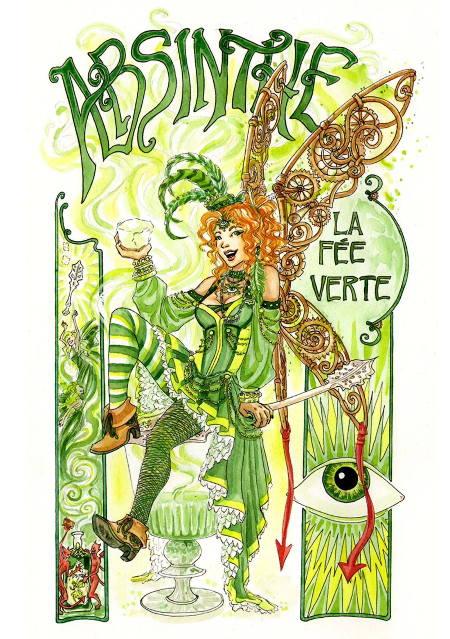 Sold original artwork: Absinthe Fairy.